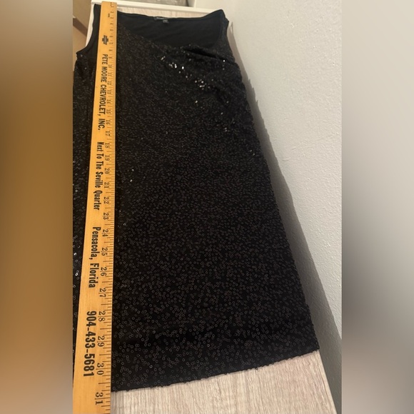 Eileen Fisher Silk All Over Sequin Mini Dress LBD Party NYE Festive Size Medium - Picture 5 of 10